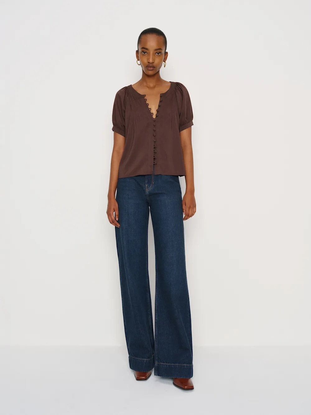 Reformation Calia Top Brown - Size M - Picture 2 of 4
